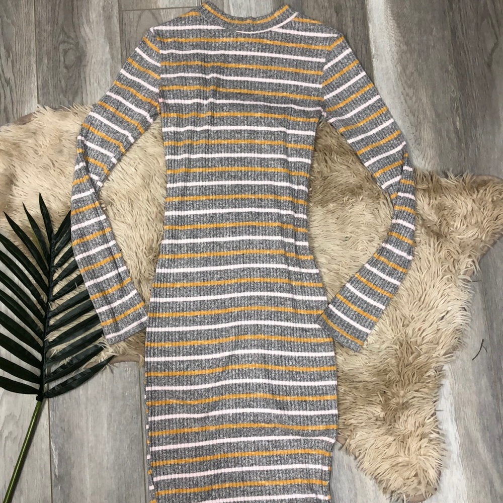 Mock neck multi colored dress